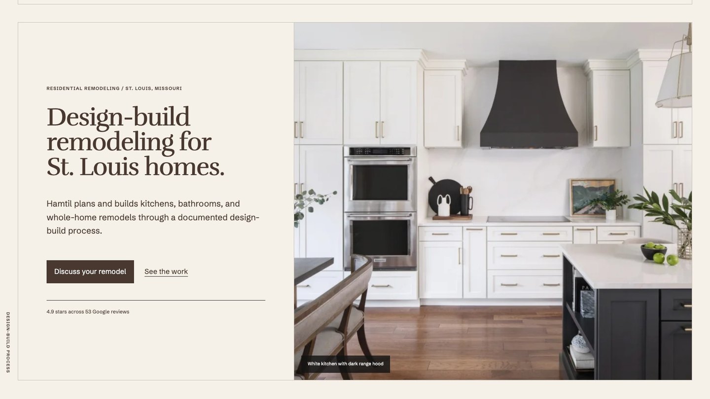 The opening section of the new homepage